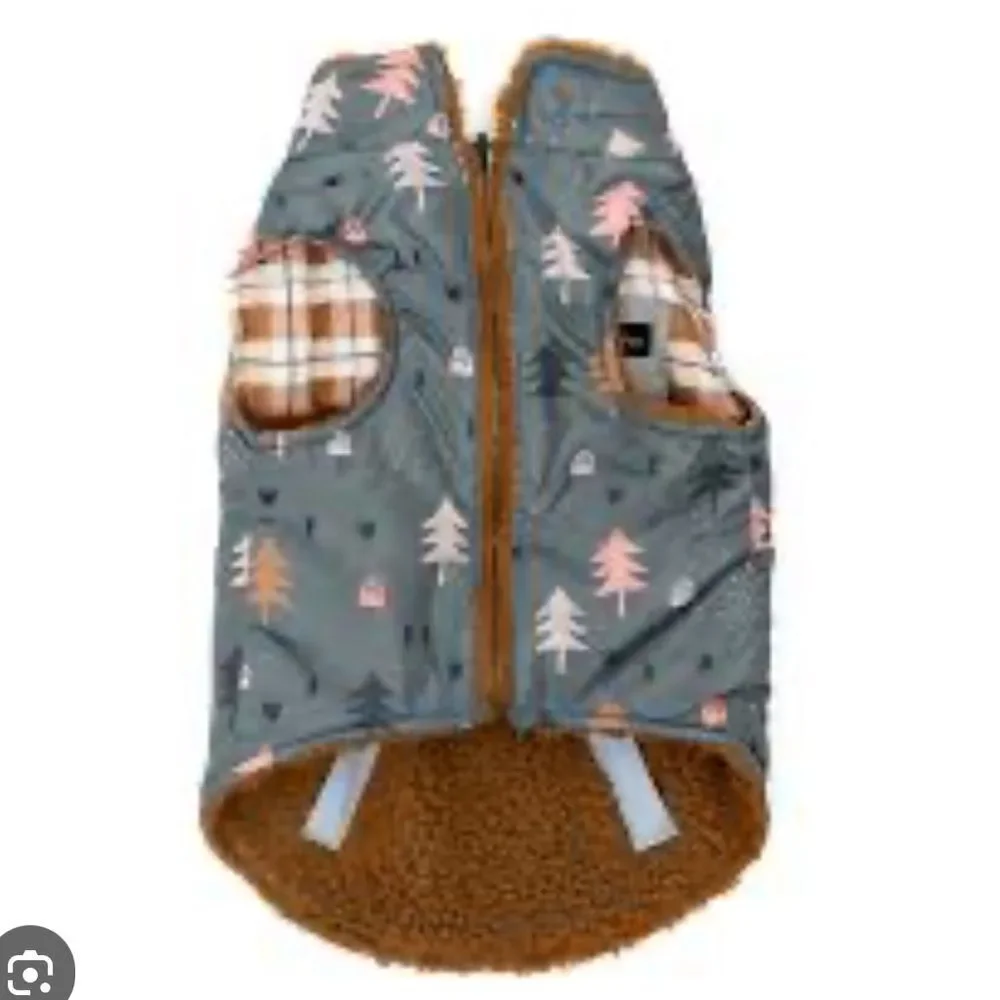 Lucy & Co Take A Hike Reversible Teddy Vest Large Nwt